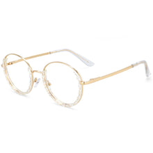 Load image into Gallery viewer, 51012 Half Frame Round Anti Blue Light Optical Glasses Frames Women TR90 Crystal Cutting Computer Eyeglasses