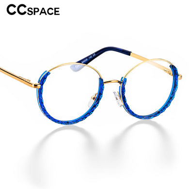 51012 Round Cat Eye Half-frame Plastic Titanium Glasses Frames Women Optical Computer Glasses