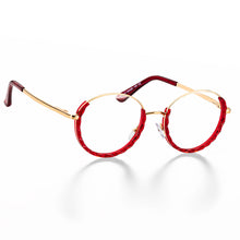 Load image into Gallery viewer, 51012 Round Cat Eye Half-frame Plastic Titanium Glasses Frames Women Optical Computer Glasses