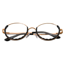 Load image into Gallery viewer, 51012 Round Cat Eye Half-frame Plastic Titanium Glasses Frames Women Optical Computer Glasses
