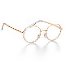 Load image into Gallery viewer, 51012 Round Cat Eye Half-frame Plastic Titanium Glasses Frames Women Optical Computer Glasses