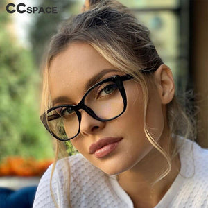 51015 Plastic Titanium Glasses Frames Anti-blue Light Ultralight Cat Eye Men Women Optical  Computer Glasses