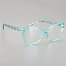 Carica l&#39;immagine nel visualizzatore di Gallery, 51015 Plastic Titanium Glasses Frames Anti-blue Light Ultralight Cat Eye Men Women Optical  Computer Glasses