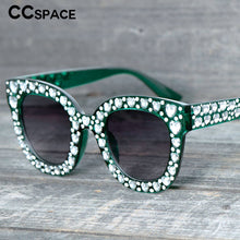 Load image into Gallery viewer, 51038 Heart-shaped Diamond Sunglasses  Crystal Square Men Women Sun Glasses