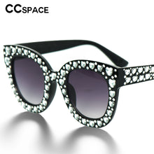 Load image into Gallery viewer, 51038 Heart-shaped Diamond Sunglasses  Crystal Square Men Women Sun Glasses