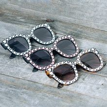 Load image into Gallery viewer, 51038 Heart-shaped Diamond Sunglasses  Crystal Square Men Women Sun Glasses