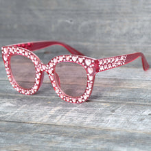 Load image into Gallery viewer, 51038 Heart-shaped Diamond Sunglasses  Crystal Square Men Women Sun Glasses