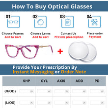 Carica l&#39;immagine nel visualizzatore di Gallery, 51063 TR90  Cat Eye Spring Leg Anti Blue Light Women Glasses Frames Computer Eyeglasses