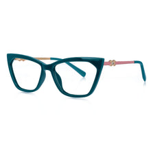 Carica l&#39;immagine nel visualizzatore di Gallery, 51063 TR90  Cat Eye Spring Leg Anti Blue Light Women Glasses Frames Computer Eyeglasses