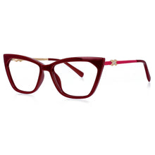 Carica l&#39;immagine nel visualizzatore di Gallery, 51063 TR90  Cat Eye Spring Leg Anti Blue Light Women Glasses Frames Computer Eyeglasses