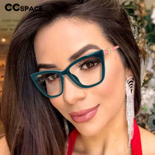 Carica l&#39;immagine nel visualizzatore di Gallery, 51063 TR90  Cat Eye Spring Leg Anti Blue Light Women Glasses Frames Computer Eyeglasses
