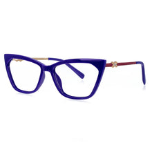 Carica l&#39;immagine nel visualizzatore di Gallery, 51063 TR90  Cat Eye Spring Leg Anti Blue Light Women Glasses Frames Computer Eyeglasses