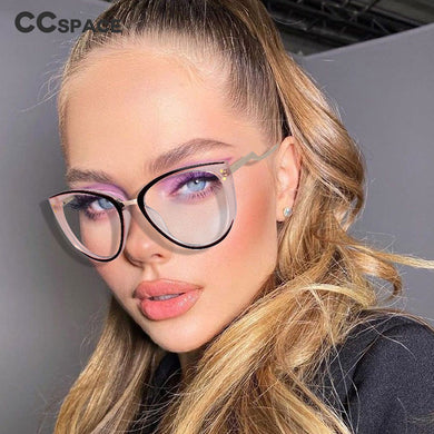 51064 Plastic Titanium Cat Eye Anti Blue Light Glasses Frames Men Women TR90 Computer Eyeglasses