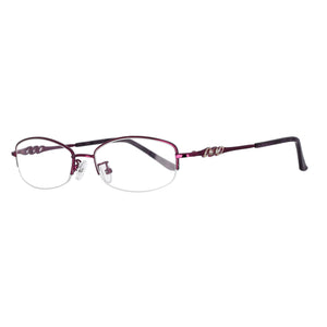 51091 Lady  Diamond Half Frame Titanium Alloy Optical Glasses Frames Women Computer Eyeglasses