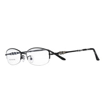 Load image into Gallery viewer, 51091 Lady  Diamond Half Frame Titanium Alloy Optical Glasses Frames Women Computer Eyeglasses