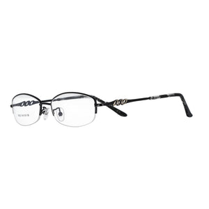 51091 Lady  Diamond Half Frame Titanium Alloy Optical Glasses Frames Women Computer Eyeglasses