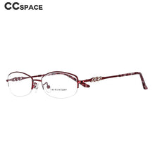 Load image into Gallery viewer, 51091 Lady  Diamond Half Frame Titanium Alloy Optical Glasses Frames Women Computer Eyeglasses