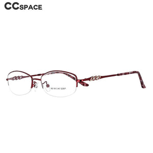 51091 Lady  Diamond Half Frame Titanium Alloy Optical Glasses Frames Women Computer Eyeglasses