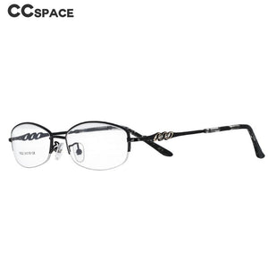 51091 Lady  Diamond Half Frame Titanium Alloy Optical Glasses Frames Women Computer Eyeglasses