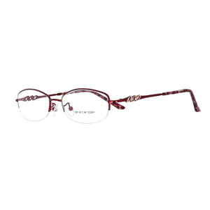 51091 Lady  Diamond Half Frame Titanium Alloy Optical Glasses Frames Women Computer Eyeglasses