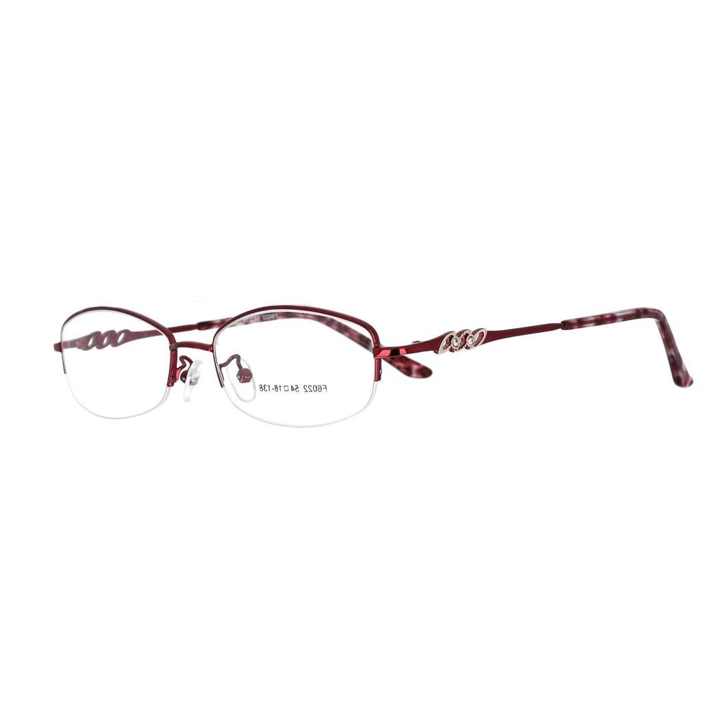 51091 Lady  Diamond Half Frame Titanium Alloy Optical Glasses Frames Women Computer Eyeglasses
