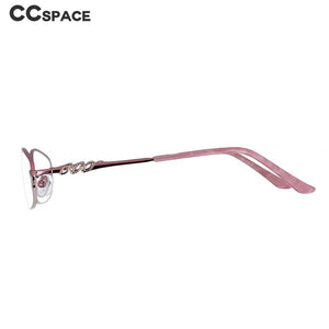 51091 Lady  Diamond Half Frame Titanium Alloy Optical Glasses Frames Women Computer Eyeglasses