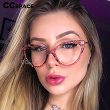 Load image into Gallery viewer, 51101 Cat Eye Glasses Frames Diamond Grid Pattern Ultralight Women Optical Computer Glasses