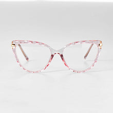 Load image into Gallery viewer, 51101 Cat Eye Glasses Frames Diamond Grid Pattern Ultralight Women Optical Computer Glasses