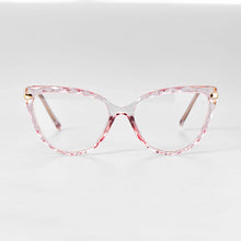 Load image into Gallery viewer, 51101 Cat Eye Glasses Frames Diamond Grid Pattern Ultralight Women Optical Computer Glasses