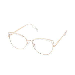 51107 Sopracciglio Cat Eye Anti Luce Blu Montature per occhiali Ottici Gamba a Molla Donna TR90 Occhiali da vista per computer 