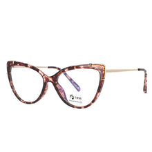 Load image into Gallery viewer, 51110 Cat Eye Plastic Titanium Anti Blue Light Optical Glasses Frames Women TR90 Computer Eyeglasses