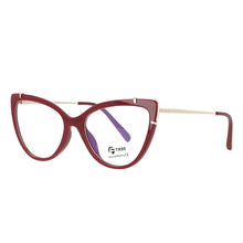 Load image into Gallery viewer, 51110 Cat Eye Plastic Titanium Anti Blue Light Optical Glasses Frames Women TR90 Computer Eyeglasses
