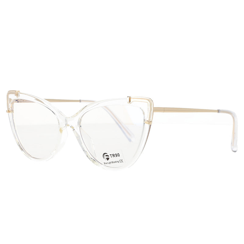 51110 Cat Eye Plastic Titanium Anti Blue Light Optical Glasses Frames Women TR90 Computer Eyeglasses