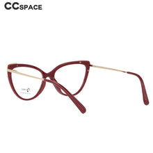 Load image into Gallery viewer, 51110 Cat Eye Plastic Titanium Anti Blue Light Optical Glasses Frames Women TR90 Computer Eyeglasses