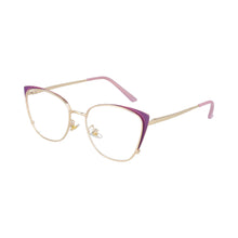 Carica l&#39;immagine nel visualizzatore di Gallery, 51112 Women Cat Eye Metal Anti Blue Light Optical Glasses Frames Spring Leg Computer Eyeglasses