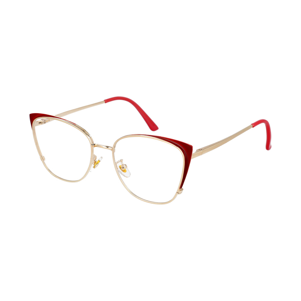 51112 Women Cat Eye Metal Anti Blue Light Optical Glasses Frames Spring Leg Computer Eyeglasses