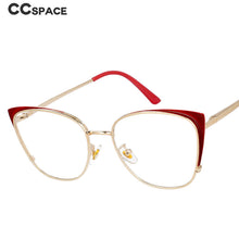 Carica l&#39;immagine nel visualizzatore di Gallery, 51112 Women Cat Eye Metal Anti Blue Light Optical Glasses Frames Spring Leg Computer Eyeglasses