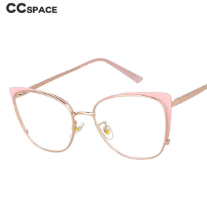 51112 Women Cat Eye Metal Anti Blue Light Optical Glasses Frames Spring Leg Computer Eyeglasses