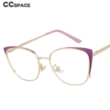 Carica l&#39;immagine nel visualizzatore di Gallery, 51112 Women Cat Eye Metal Anti Blue Light Optical Glasses Frames Spring Leg Computer Eyeglasses