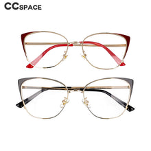 Carica l&#39;immagine nel visualizzatore di Gallery, 51112 Women Cat Eye Metal Anti Blue Light Optical Glasses Frames Spring Leg Computer Eyeglasses