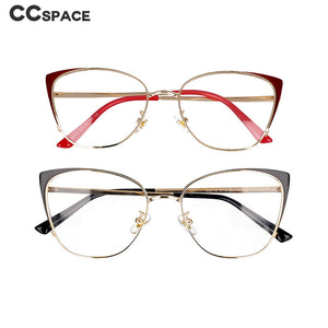 51112 Women Cat Eye Metal Anti Blue Light Optical Glasses Frames Spring Leg Computer Eyeglasses