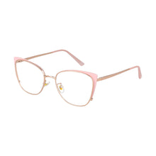 Carica l&#39;immagine nel visualizzatore di Gallery, 51112 Women Cat Eye Metal Anti Blue Light Optical Glasses Frames Spring Leg Computer Eyeglasses