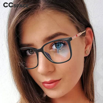 53013 Cat Eye Anti Blue Light Glasses Frames Stripe Leg Women TR90 Computer Eyeglasses