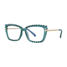 Carica l&#39;immagine nel visualizzatore di Gallery, 53014 TR90 Cat Eye Donna Montature per occhiali da vista anti luce blu Occhiali da vista per computer con gamba a molla con taglio in cristallo 