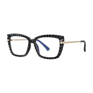 53014 TR90 Cat Eye Donna Montature per occhiali da vista anti luce blu Occhiali da vista per computer con gamba a molla con taglio in cristallo 