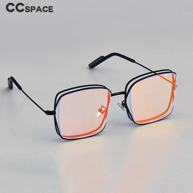 53019 Square Metal Frame Sunglasses Color Mirror Surface Men Women Shades Uv400 Vintage Glasses