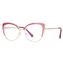 Carica l&#39;immagine nel visualizzatore di Gallery, 53042E Cat Eye Anti Blue Light Glasses Frames Spring Leg Women TR90 Computer Eyeglasses