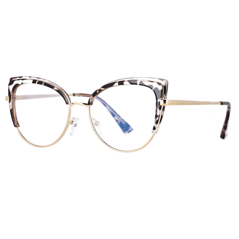 53042E Cat Eye Anti Blue Light Glasses Frames Spring Leg Women TR90 Computer Eyeglasses