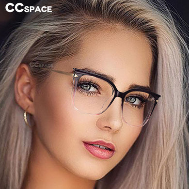 53077 Ladies Anti Blue Light Glasses Frames Gradient Frame Spring Leg Cat Eye Women Tr90 Computer Eyeglasses