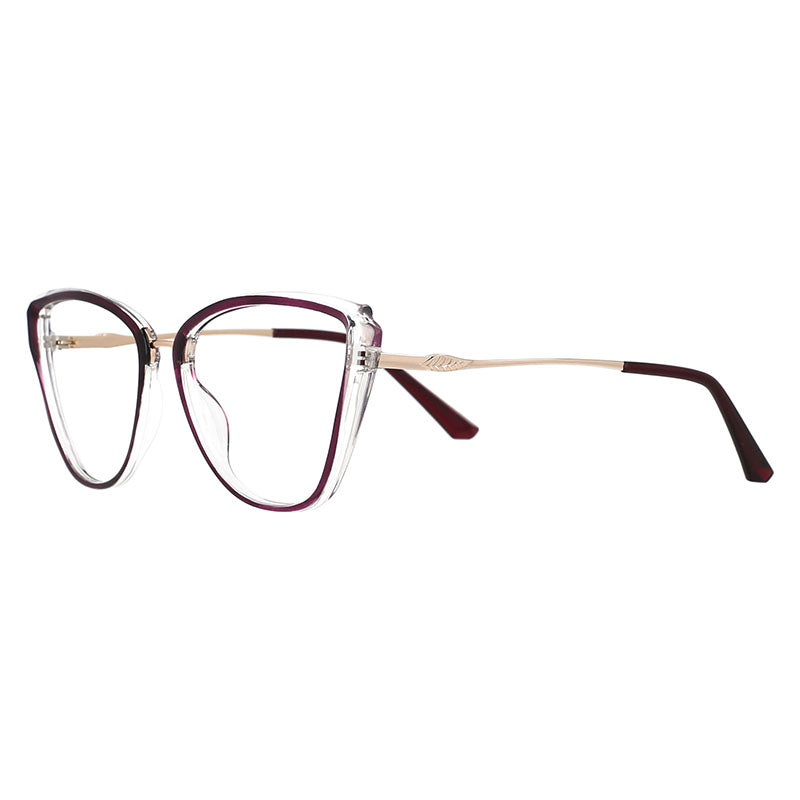 53078 Cat Eye Montature per occhiali anti luce blu Occhiali da vista da donna con gamba a molla 
